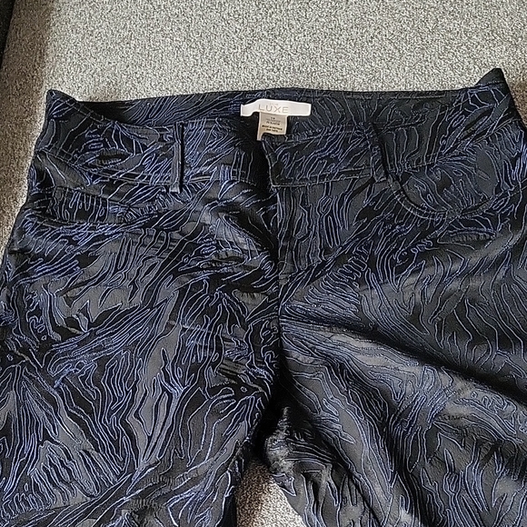 Cache Luxe Navy Textured Wide Vintage Leg Pants - Picture 4 of 8